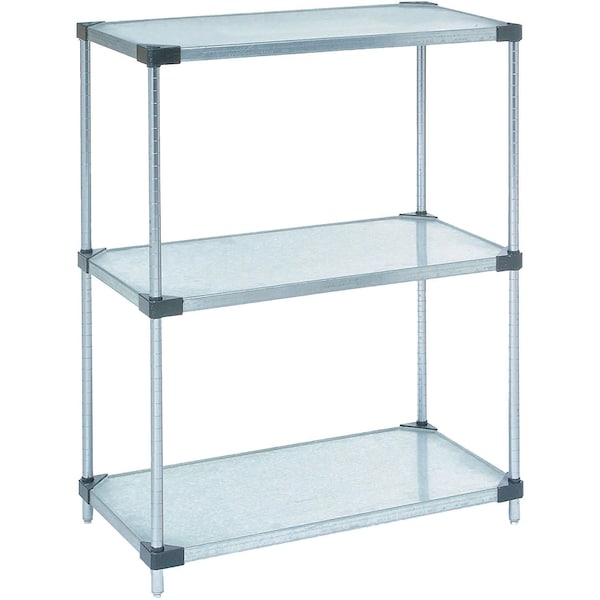 Nexel Galvanized Steel, 3 Tier, Solid Shelving Starter Unit, 42Wx24Dx34H 24423SZ3 - main